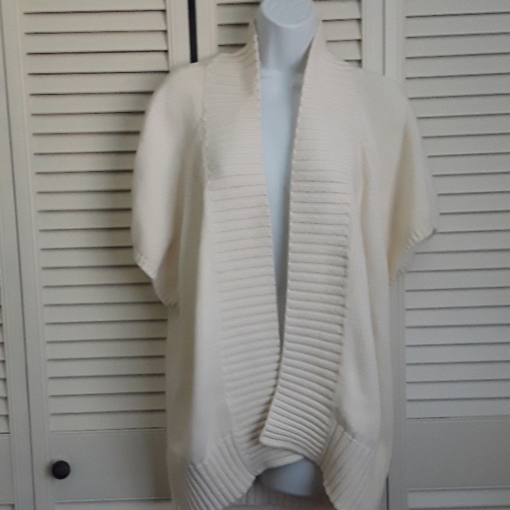 Michael Kors Short Sleeve Long Sweater Ivory Med